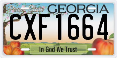 GA license plate CXF1664