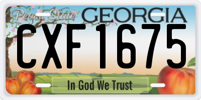 GA license plate CXF1675