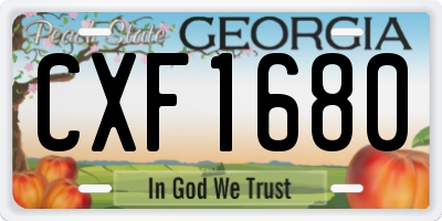 GA license plate CXF1680