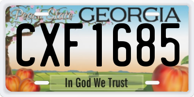 GA license plate CXF1685