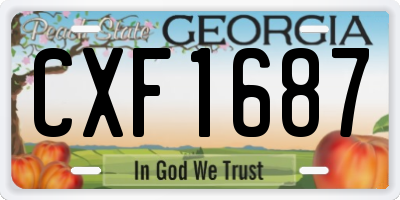GA license plate CXF1687
