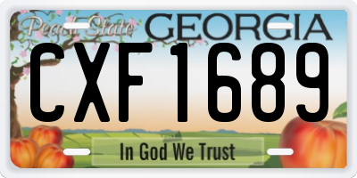 GA license plate CXF1689