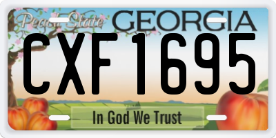 GA license plate CXF1695