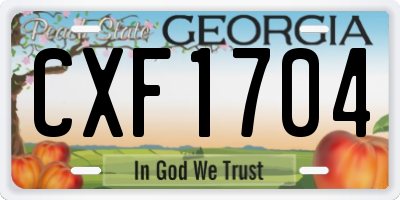 GA license plate CXF1704
