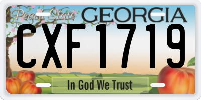 GA license plate CXF1719