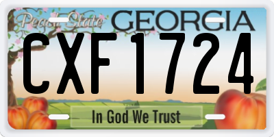 GA license plate CXF1724