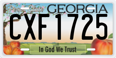 GA license plate CXF1725