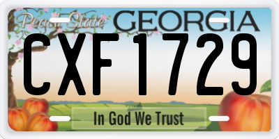 GA license plate CXF1729