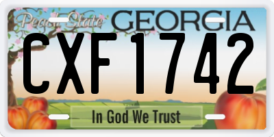 GA license plate CXF1742