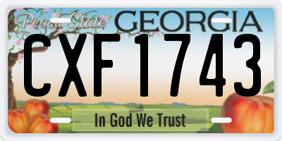 GA license plate CXF1743