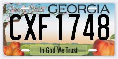 GA license plate CXF1748