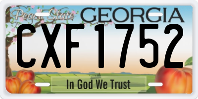 GA license plate CXF1752