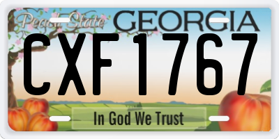 GA license plate CXF1767