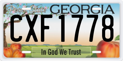 GA license plate CXF1778