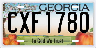 GA license plate CXF1780