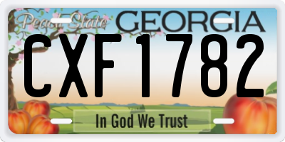 GA license plate CXF1782