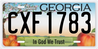 GA license plate CXF1783