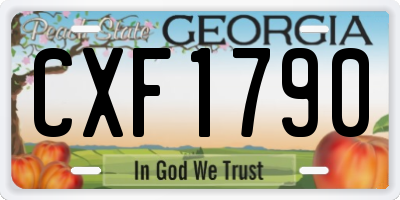 GA license plate CXF1790