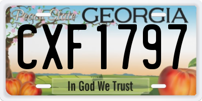 GA license plate CXF1797
