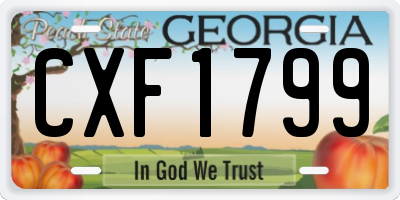 GA license plate CXF1799