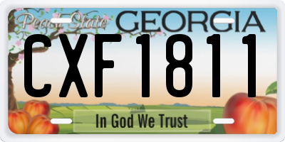 GA license plate CXF1811