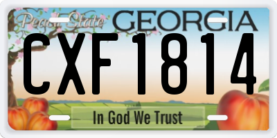 GA license plate CXF1814