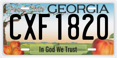 GA license plate CXF1820