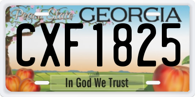 GA license plate CXF1825