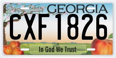 GA license plate CXF1826