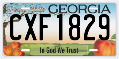 GA license plate CXF1829