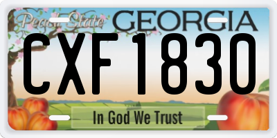 GA license plate CXF1830