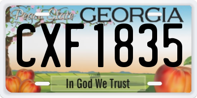 GA license plate CXF1835