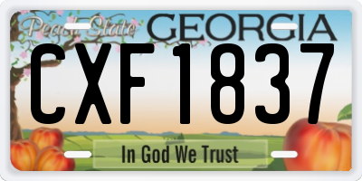 GA license plate CXF1837