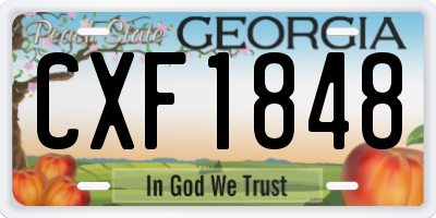 GA license plate CXF1848