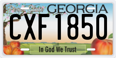 GA license plate CXF1850