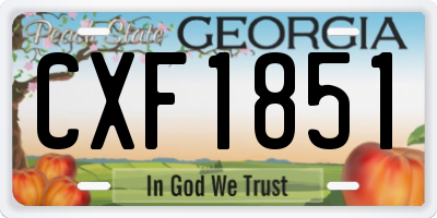 GA license plate CXF1851