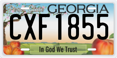 GA license plate CXF1855
