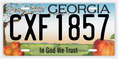 GA license plate CXF1857