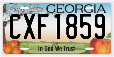 GA license plate CXF1859