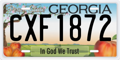 GA license plate CXF1872