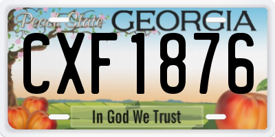 GA license plate CXF1876