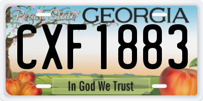 GA license plate CXF1883