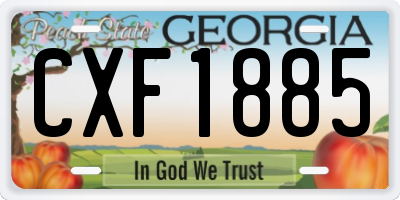 GA license plate CXF1885