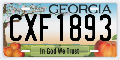 GA license plate CXF1893