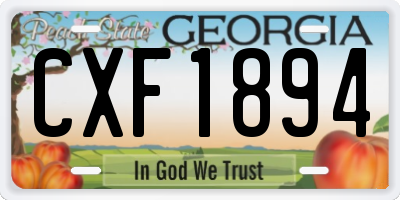 GA license plate CXF1894