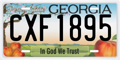 GA license plate CXF1895