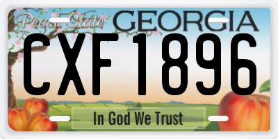 GA license plate CXF1896