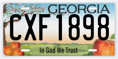 GA license plate CXF1898