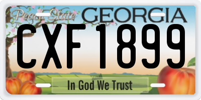 GA license plate CXF1899