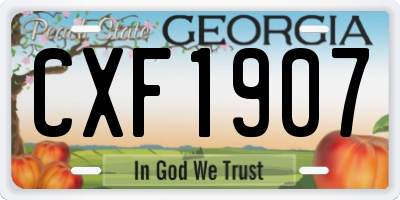GA license plate CXF1907